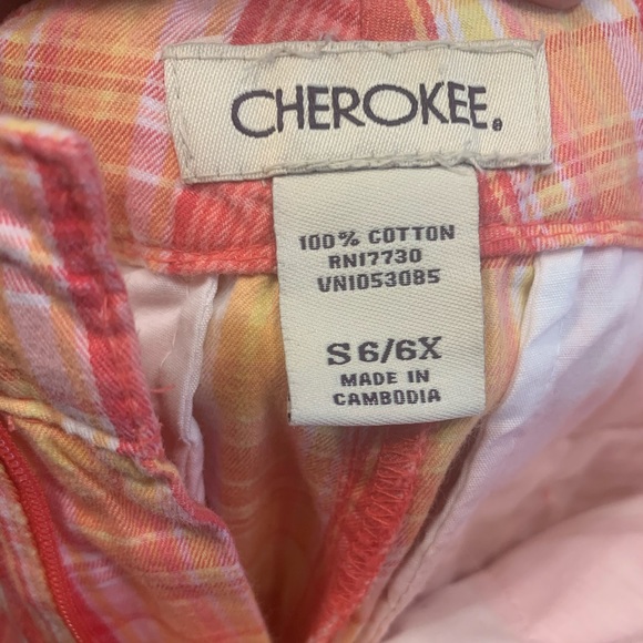 Cherokee Plaid Bermuda Shorts Adjustable Waist Snap Closure - Picture 4 of 7